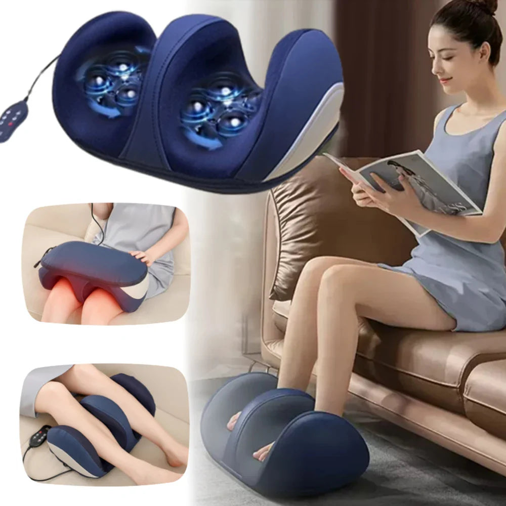 Intelligent Foot Massager with Heat, Dual Kneading & Air Compression for Foot and Leg Relaxation