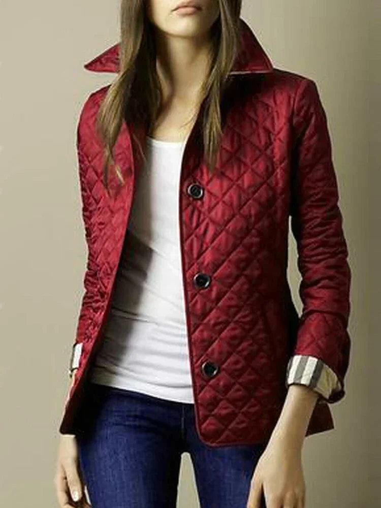 BRIT | Diamond Quilted Button Front Winter Jacket