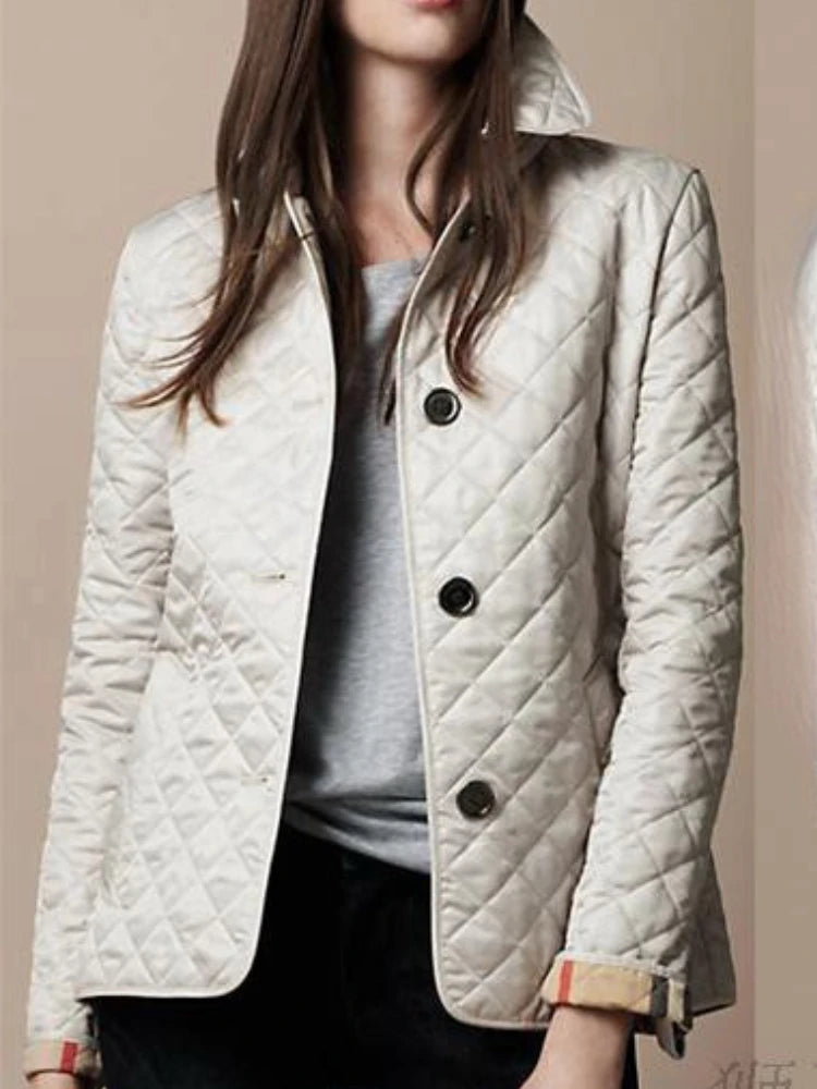 BRIT | Diamond Quilted Button Front Winter Jacket