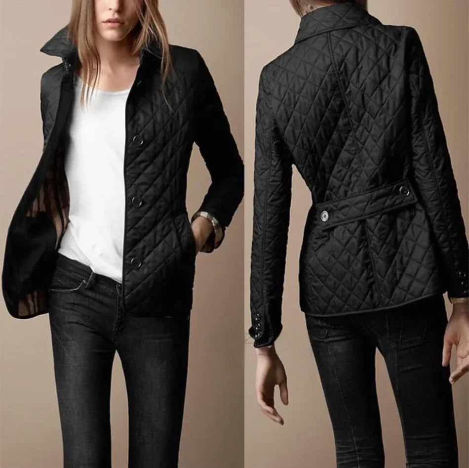 BRIT | Diamond Quilted Button Front Winter Jacket