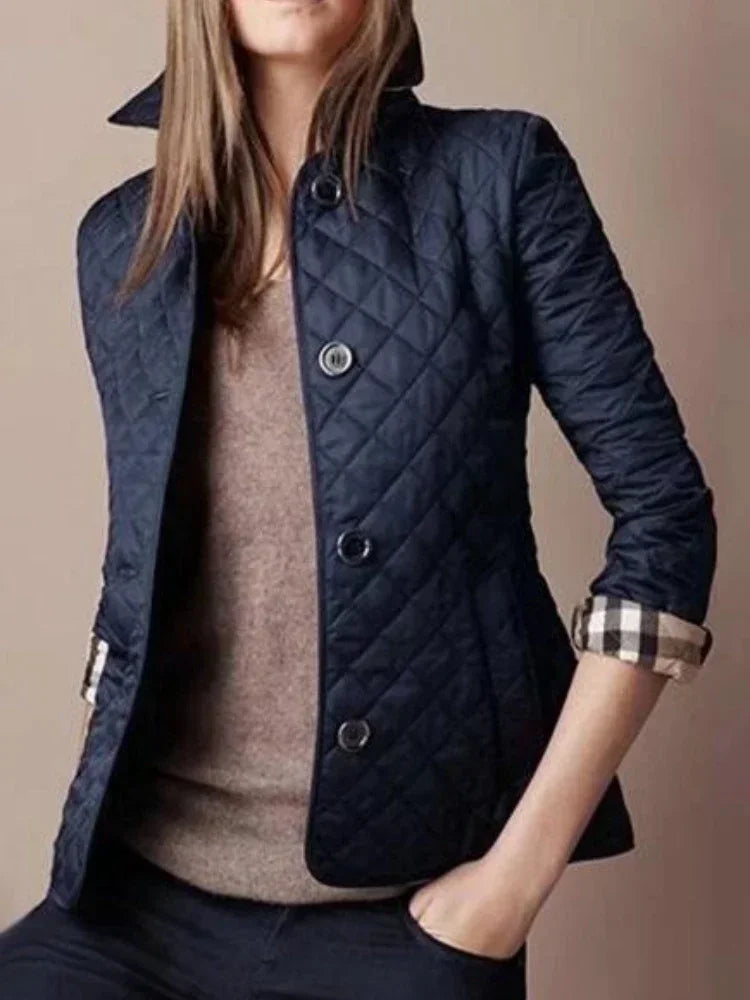 BRIT | Diamond Quilted Button Front Winter Jacket