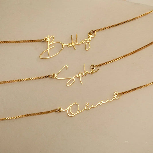 Personalised Gold Name Necklace with Box