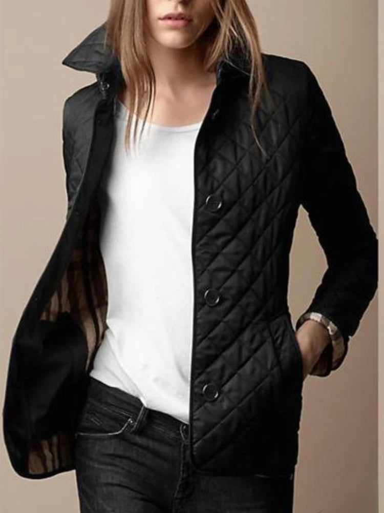 BRIT | Diamond Quilted Button Front Winter Jacket