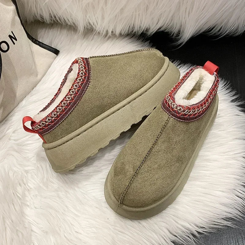 Women's Winter Cashmere Snow Boots - Warm - Thick Sole Slip-Ons